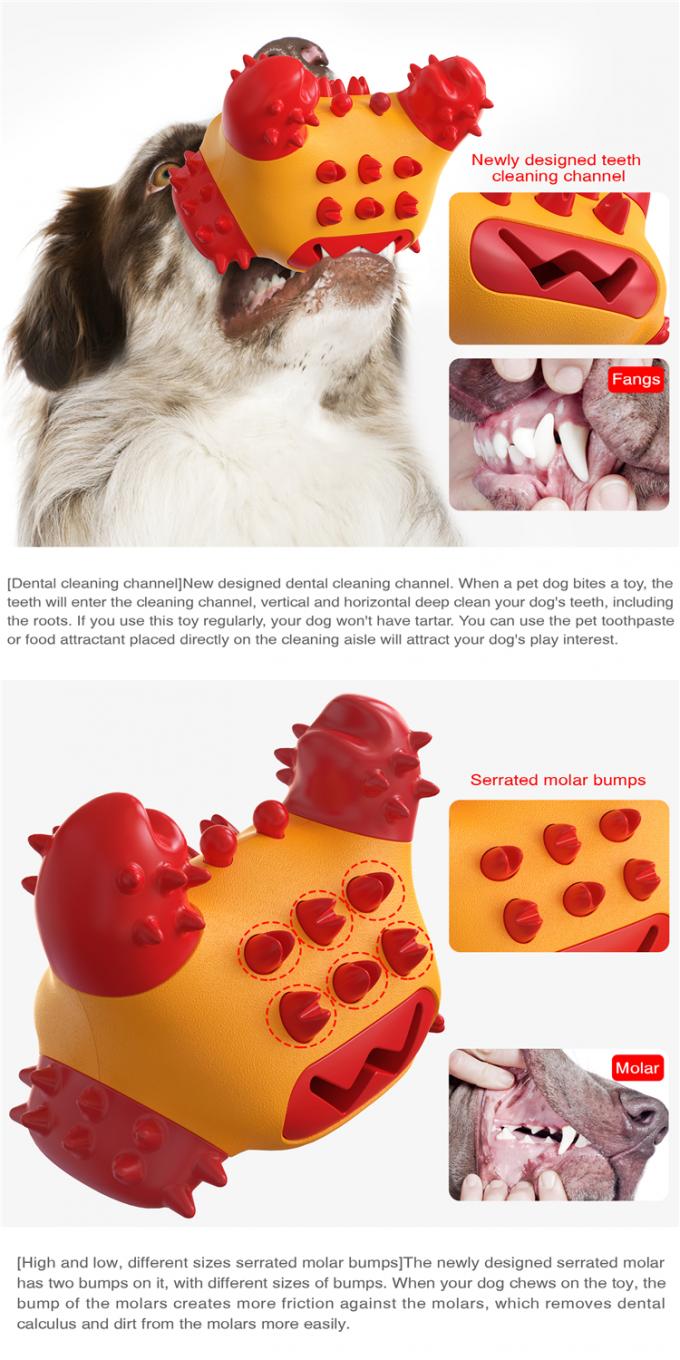 Haustier Multifunktions-zahnbürsten-molarer Biss-Ton Tpr schützender molarer Reinigungs, derspaß-Hundespielzeug kaut
